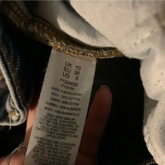 ASOS Collusion High Rise Denim Shorts size 6 - Picture 4 of 5